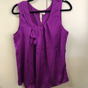 Purple Satin Dressy Blouse